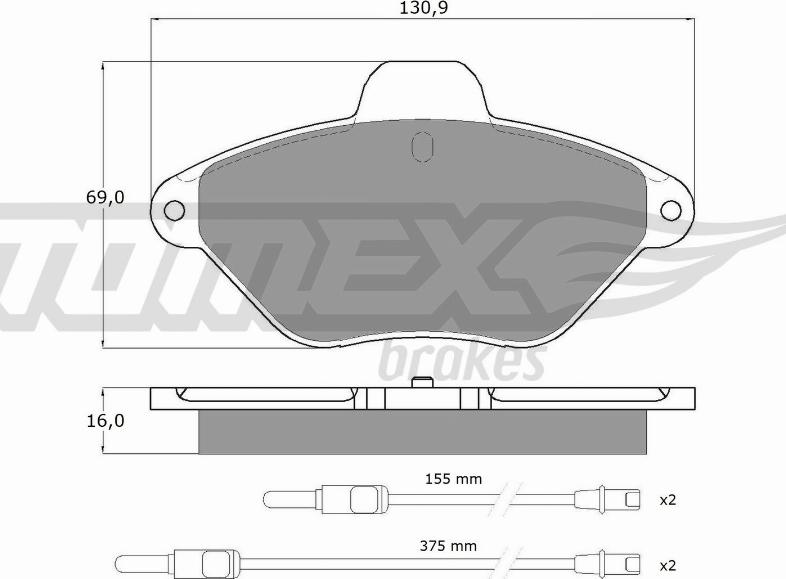 TOMEX brakes TX 11-89 - Bremžu uzliku kompl., Disku bremzes autodraugiem.lv