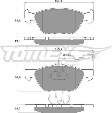 TOMEX brakes TX 11-84 - Bremžu uzliku kompl., Disku bremzes autodraugiem.lv