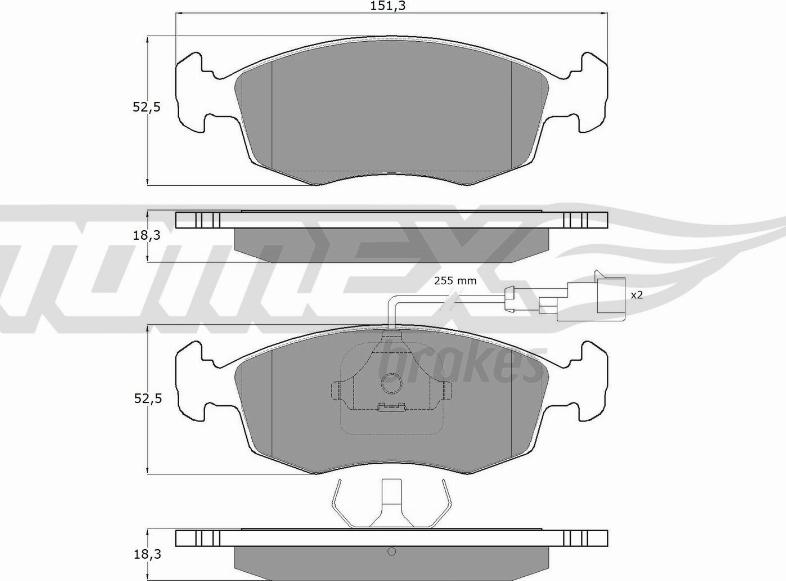 TOMEX brakes TX 11-86 - Bremžu uzliku kompl., Disku bremzes autodraugiem.lv