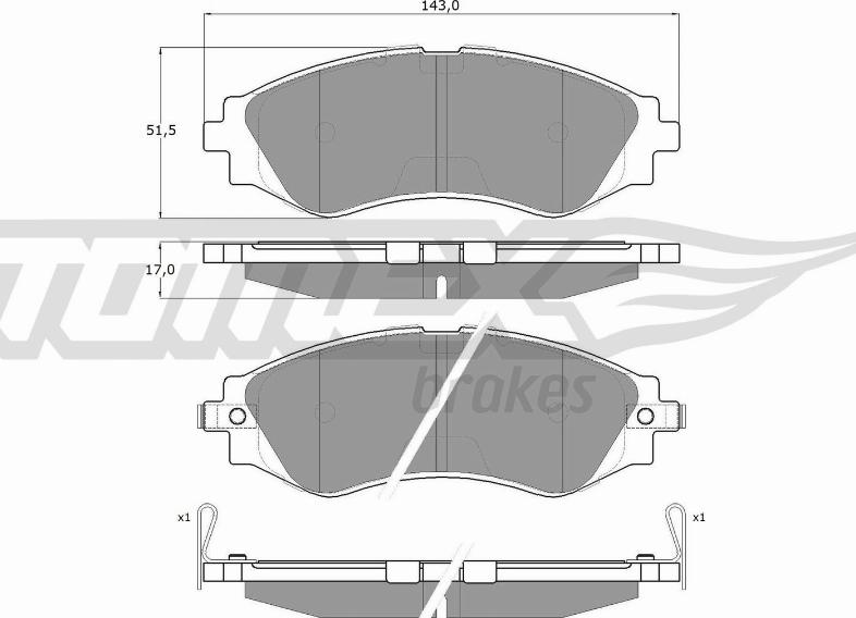 TOMEX brakes TX 11-80 - Bremžu uzliku kompl., Disku bremzes autodraugiem.lv