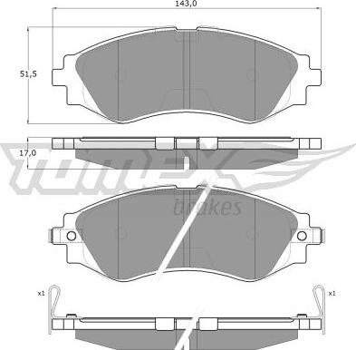 TOMEX brakes TX 11-80 - Bremžu uzliku kompl., Disku bremzes autodraugiem.lv