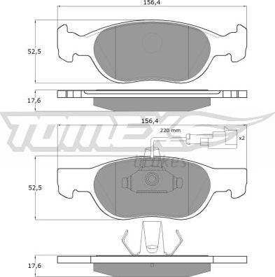 TOMEX brakes TX 11-87 - Bremžu uzliku kompl., Disku bremzes autodraugiem.lv