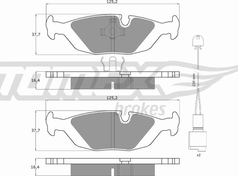 TOMEX brakes TX 11-301 - Bremžu uzliku kompl., Disku bremzes autodraugiem.lv