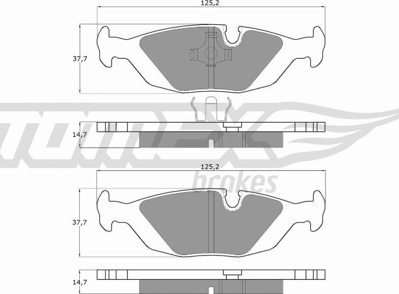 TOMEX brakes TX 11-302 - Bremžu uzliku kompl., Disku bremzes autodraugiem.lv