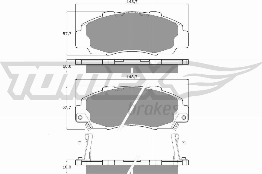 TOMEX brakes TX 11-37 - Bremžu uzliku kompl., Disku bremzes autodraugiem.lv