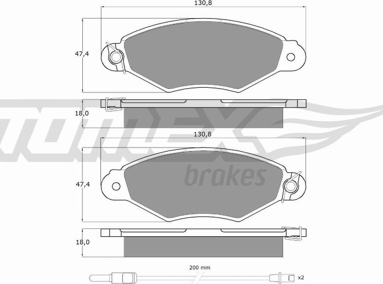 TOMEX brakes TX 11-751 - Bremžu uzliku kompl., Disku bremzes autodraugiem.lv