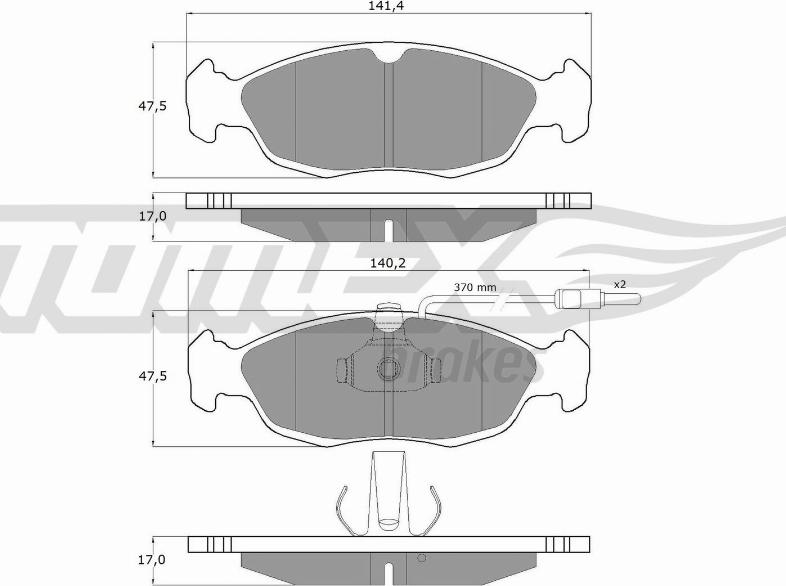 TOMEX brakes TX 11-711 - Bremžu uzliku kompl., Disku bremzes autodraugiem.lv