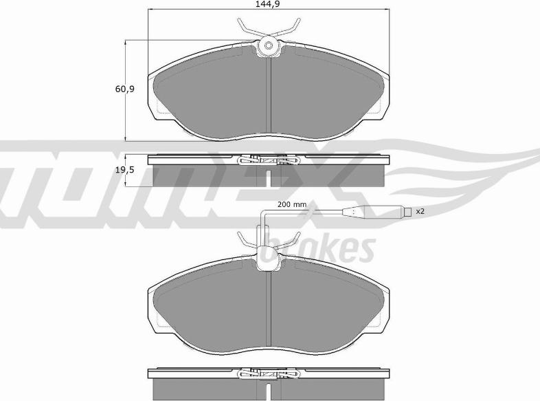 TOMEX brakes TX 11-72 - Bremžu uzliku kompl., Disku bremzes autodraugiem.lv