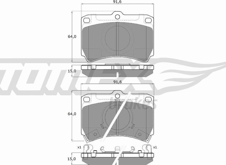 TOMEX brakes TX 11-77 - Bremžu uzliku kompl., Disku bremzes autodraugiem.lv