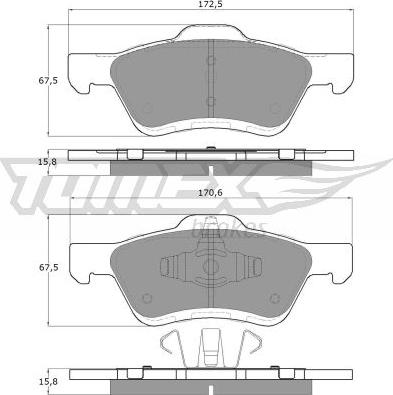 TOMEX brakes TX 18-94 - Bremžu uzliku kompl., Disku bremzes autodraugiem.lv