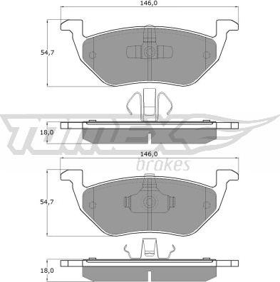 TOMEX brakes TX 18-95 - Bremžu uzliku kompl., Disku bremzes autodraugiem.lv