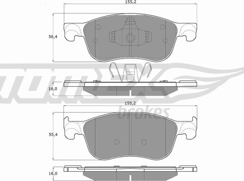 TOMEX brakes TX 18-90 - Bremžu uzliku kompl., Disku bremzes autodraugiem.lv