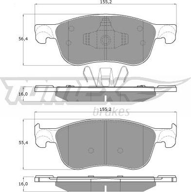 TOMEX brakes TX 18-90 - Bremžu uzliku kompl., Disku bremzes autodraugiem.lv