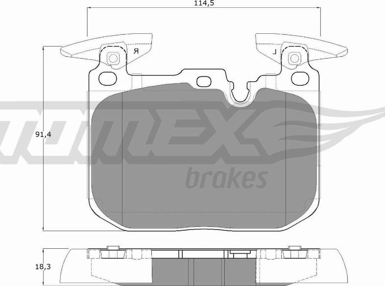 TOMEX brakes TX 18-49 - Bremžu uzliku kompl., Disku bremzes autodraugiem.lv