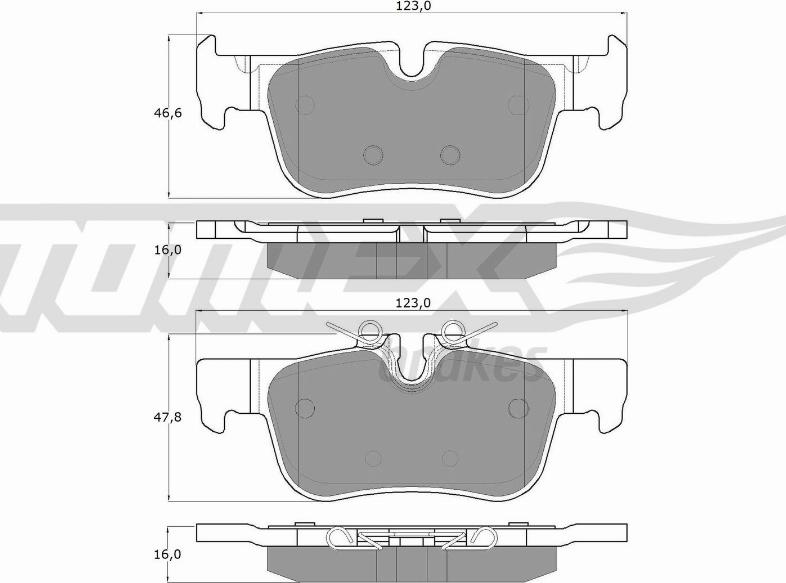 TOMEX brakes TX 18-44 - Bremžu uzliku kompl., Disku bremzes autodraugiem.lv