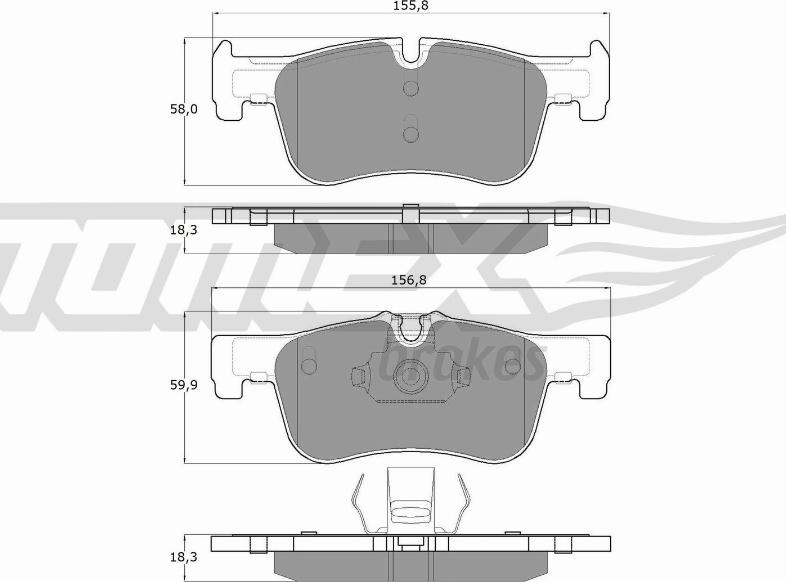 TOMEX brakes TX 18-46 - Bremžu uzliku kompl., Disku bremzes autodraugiem.lv