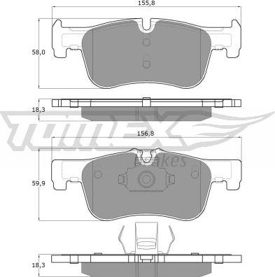 TOMEX brakes TX 18-46 - Bremžu uzliku kompl., Disku bremzes autodraugiem.lv