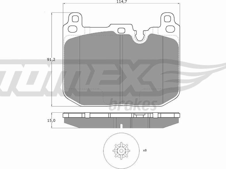 TOMEX brakes TX 18-481 - Bremžu uzliku kompl., Disku bremzes autodraugiem.lv