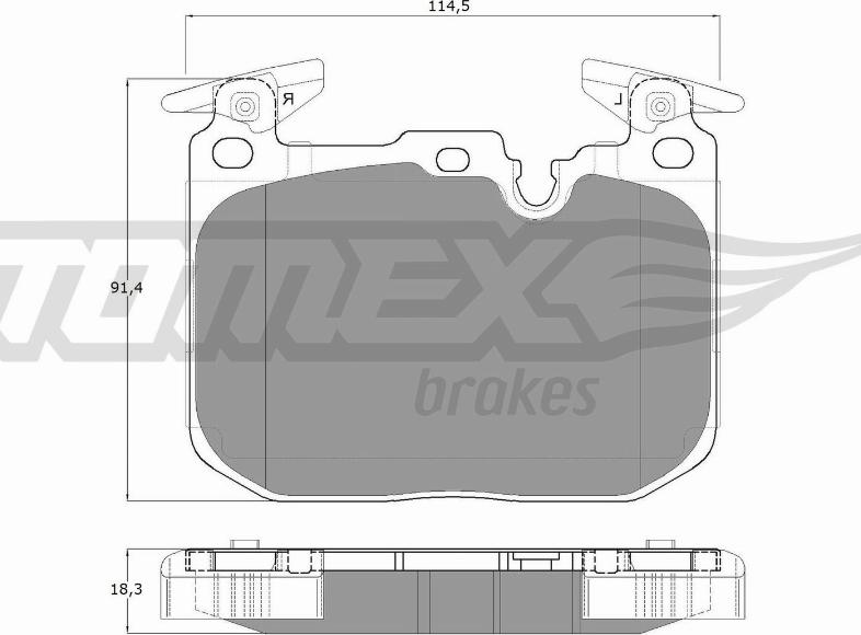 TOMEX brakes TX 18-48 - Bremžu uzliku kompl., Disku bremzes autodraugiem.lv