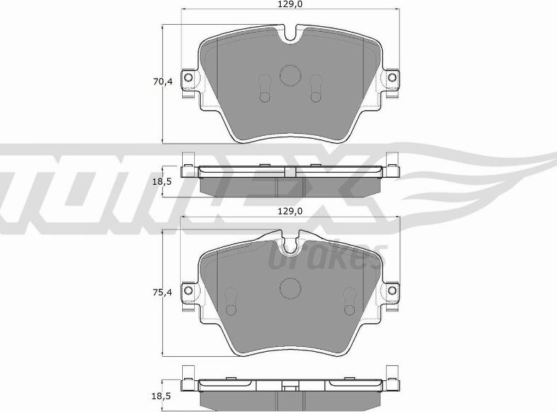 TOMEX brakes TX 18-43 - Bremžu uzliku kompl., Disku bremzes autodraugiem.lv