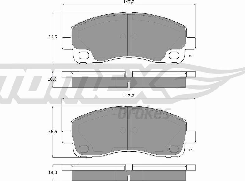 TOMEX brakes TX 18-42 - Bremžu uzliku kompl., Disku bremzes autodraugiem.lv