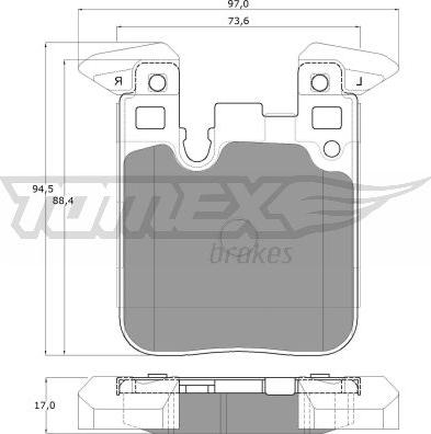 TOMEX brakes TX 18-47 - Bremžu uzliku kompl., Disku bremzes autodraugiem.lv