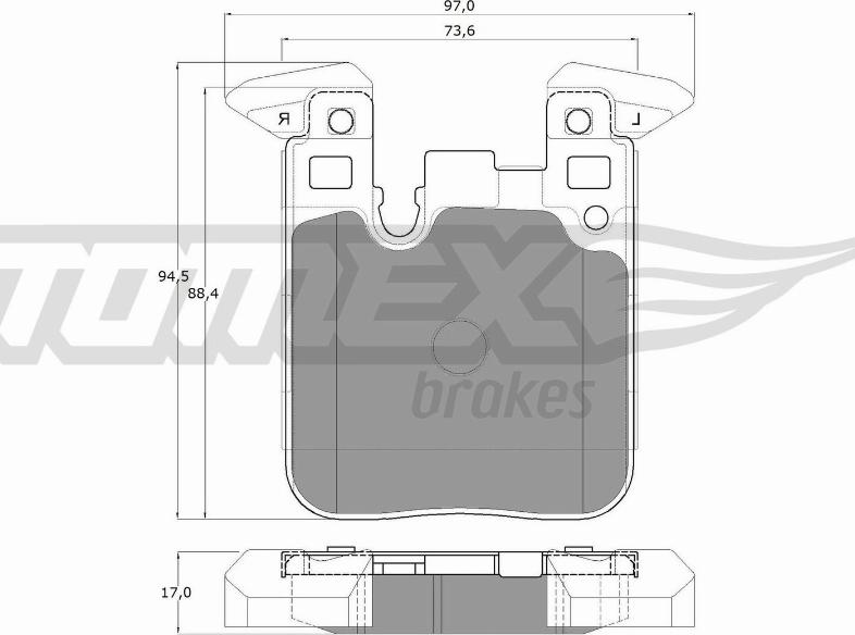 TOMEX brakes TX 18-47 - Bremžu uzliku kompl., Disku bremzes autodraugiem.lv