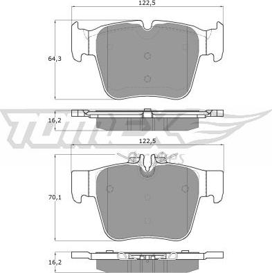 TOMEX brakes TX 18-54 - Bremžu uzliku kompl., Disku bremzes autodraugiem.lv