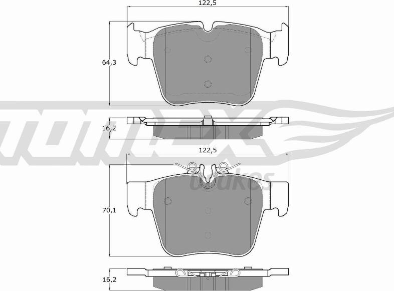 TOMEX brakes TX 18-54 - Bremžu uzliku kompl., Disku bremzes autodraugiem.lv