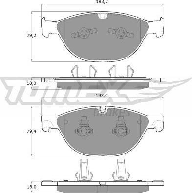 TOMEX brakes TX 18-55 - Bremžu uzliku kompl., Disku bremzes autodraugiem.lv