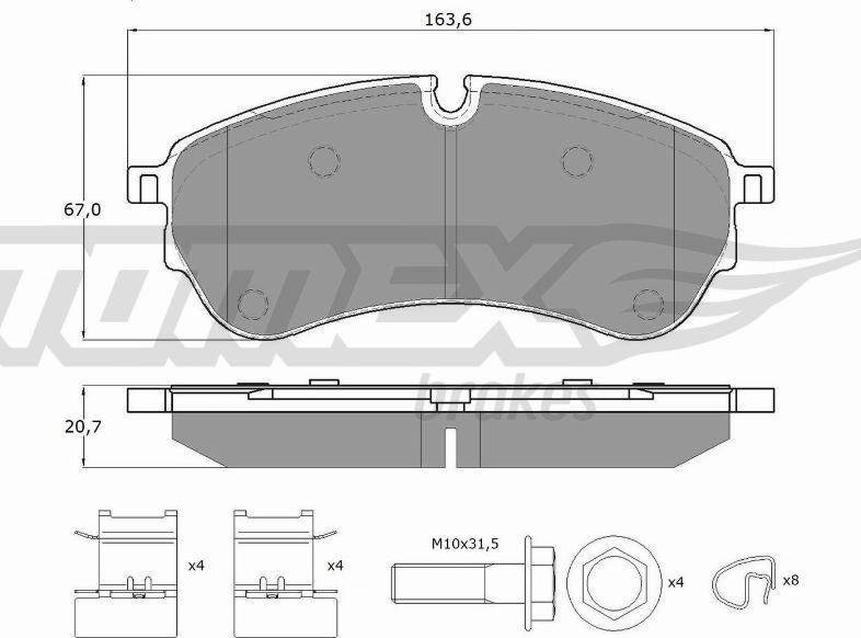 TOMEX brakes TX 18-58 - Bremžu uzliku kompl., Disku bremzes autodraugiem.lv