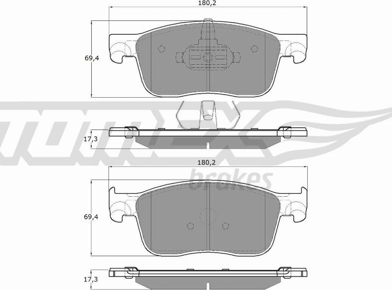 TOMEX brakes TX 18-63 - Bremžu uzliku kompl., Disku bremzes autodraugiem.lv