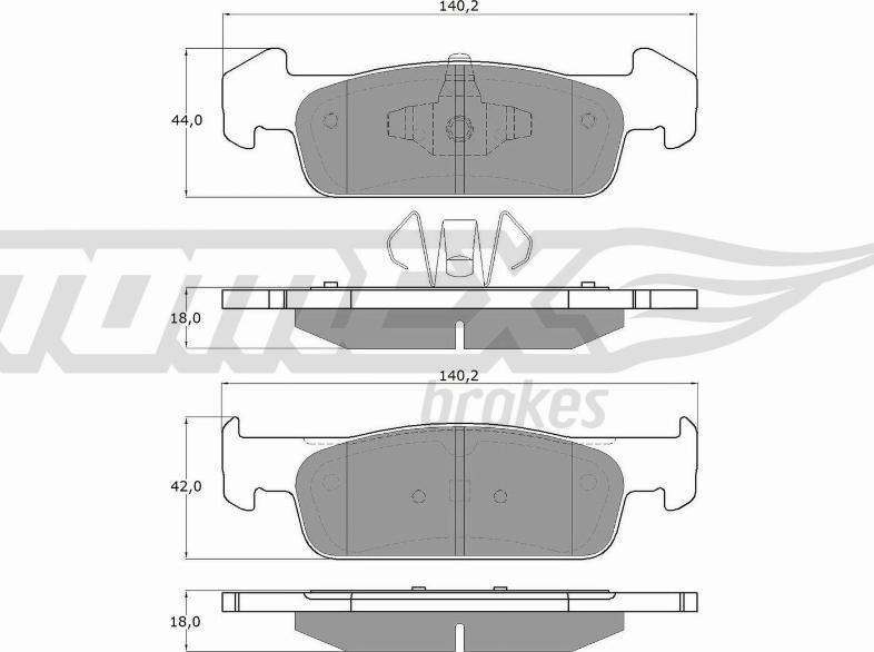 TOMEX brakes TX 18-62 - Bremžu uzliku kompl., Disku bremzes autodraugiem.lv