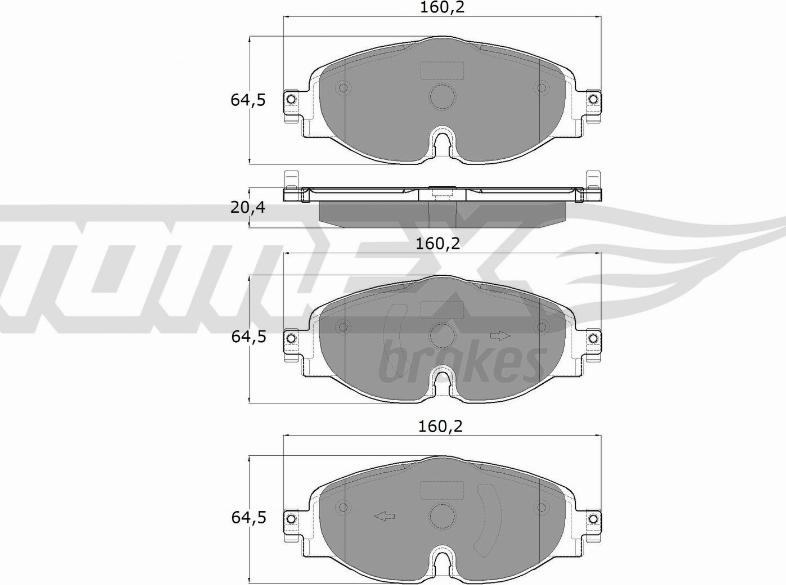 TOMEX brakes TX 18-05 - Bremžu uzliku kompl., Disku bremzes autodraugiem.lv