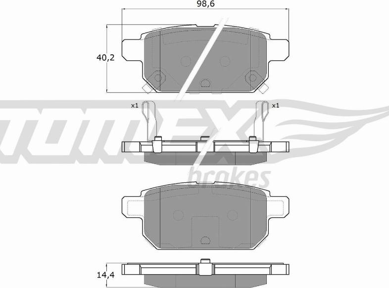 TOMEX brakes TX 18-14 - Bremžu uzliku kompl., Disku bremzes autodraugiem.lv