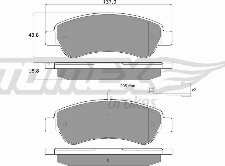 TOMEX brakes TX 18-10 - Bremžu uzliku kompl., Disku bremzes autodraugiem.lv