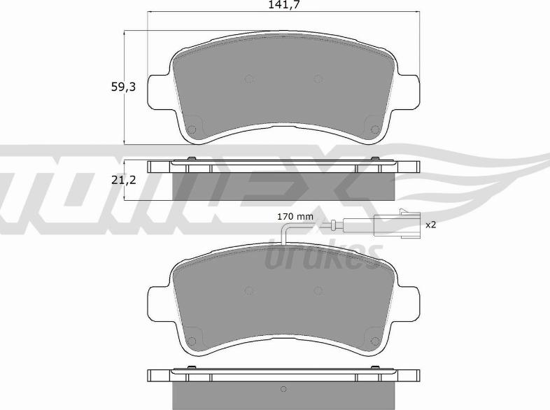 TOMEX brakes TX 18-11 - Bremžu uzliku kompl., Disku bremzes autodraugiem.lv