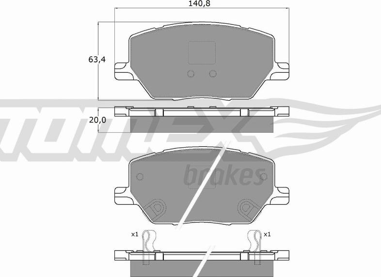 TOMEX brakes TX 18-17 - Bremžu uzliku kompl., Disku bremzes autodraugiem.lv