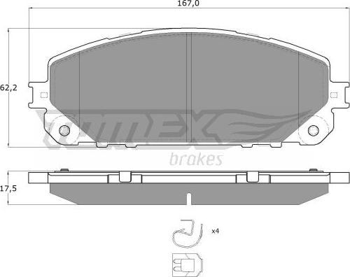 TOMEX brakes TX 18-80 - Bremžu uzliku kompl., Disku bremzes autodraugiem.lv