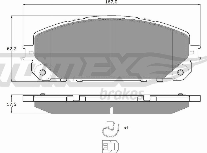 TOMEX brakes TX 18-80 - Bremžu uzliku kompl., Disku bremzes autodraugiem.lv