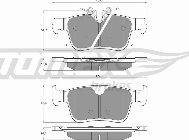 TOMEX brakes TX 18-872 - Bremžu uzliku kompl., Disku bremzes autodraugiem.lv