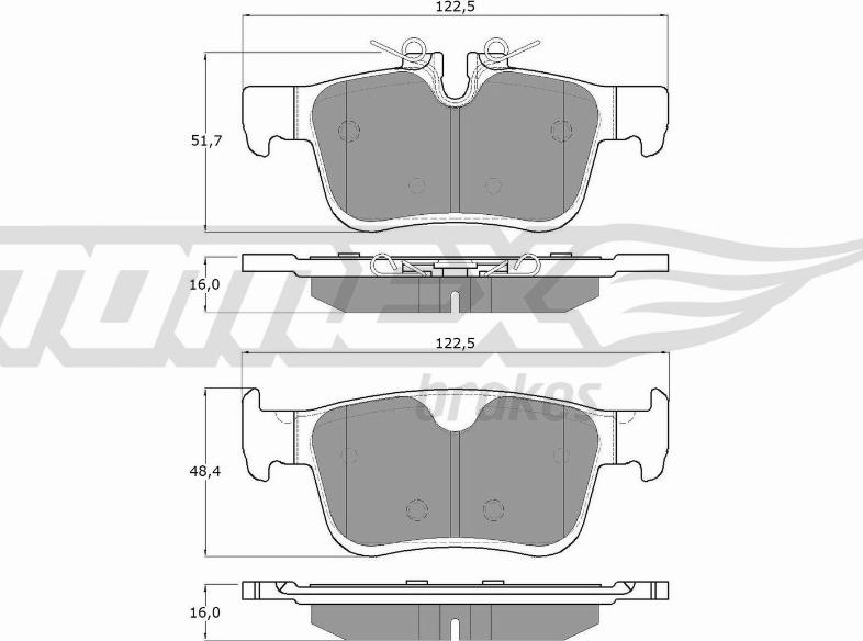 TOMEX brakes TX 18-87 - Bremžu uzliku kompl., Disku bremzes autodraugiem.lv