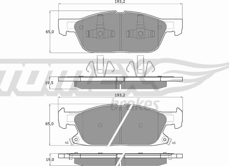 TOMEX brakes TX 18-39 - Bremžu uzliku kompl., Disku bremzes autodraugiem.lv