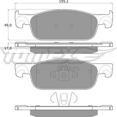 TOMEX brakes TX 18-32 - Bremžu uzliku kompl., Disku bremzes autodraugiem.lv