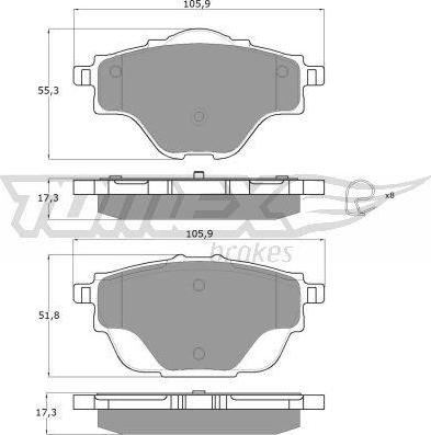 TOMEX brakes TX 18-37 - Bremžu uzliku kompl., Disku bremzes autodraugiem.lv