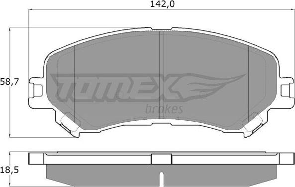 TOMEX brakes TX 18-25 - Bremžu uzliku kompl., Disku bremzes autodraugiem.lv