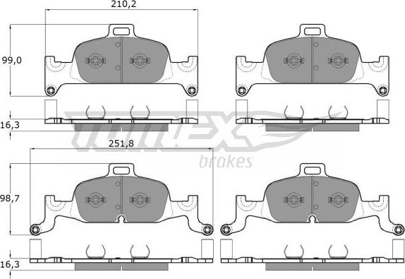 TOMEX brakes TX 18-22 - Bremžu uzliku kompl., Disku bremzes autodraugiem.lv