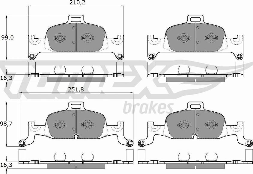 TOMEX brakes TX 18-22 - Bremžu uzliku kompl., Disku bremzes autodraugiem.lv