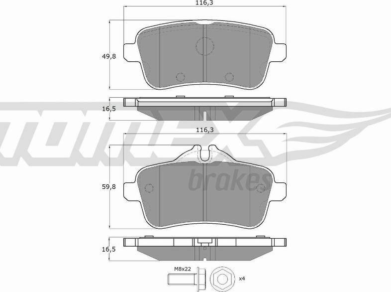 TOMEX brakes TX 18-79 - Bremžu uzliku kompl., Disku bremzes autodraugiem.lv