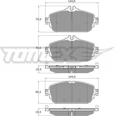 TOMEX brakes TX 18-74 - Bremžu uzliku kompl., Disku bremzes autodraugiem.lv